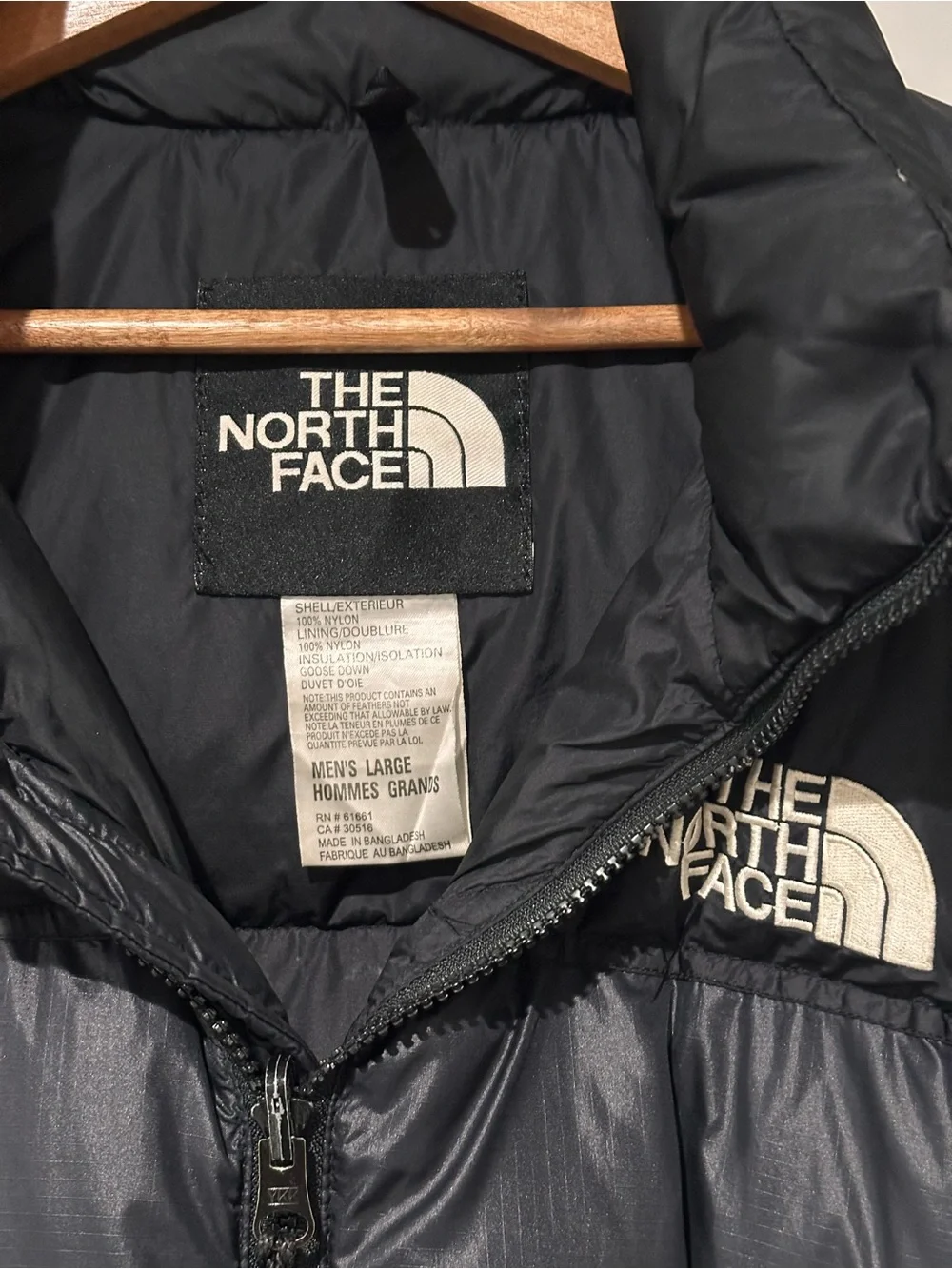 The North Face 700 Fill Goose Down Puffer Jacket Black Men’s Large Hooded